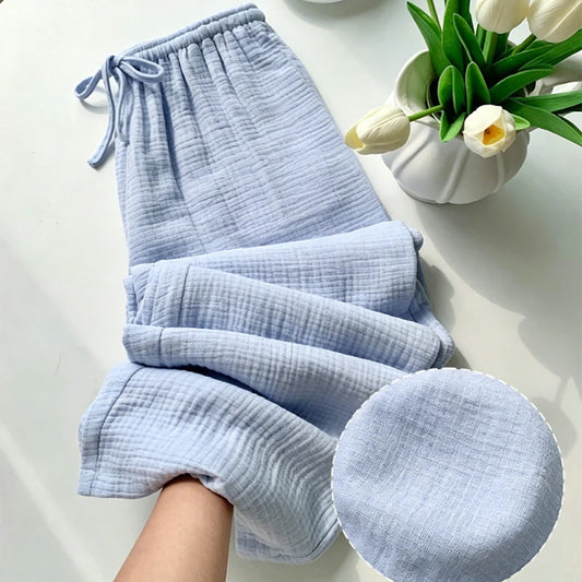 Women’s Crinkle Cotton Lounge Trousers