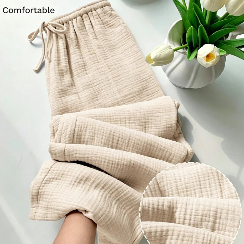 Women’s Crinkle Cotton Lounge Trousers