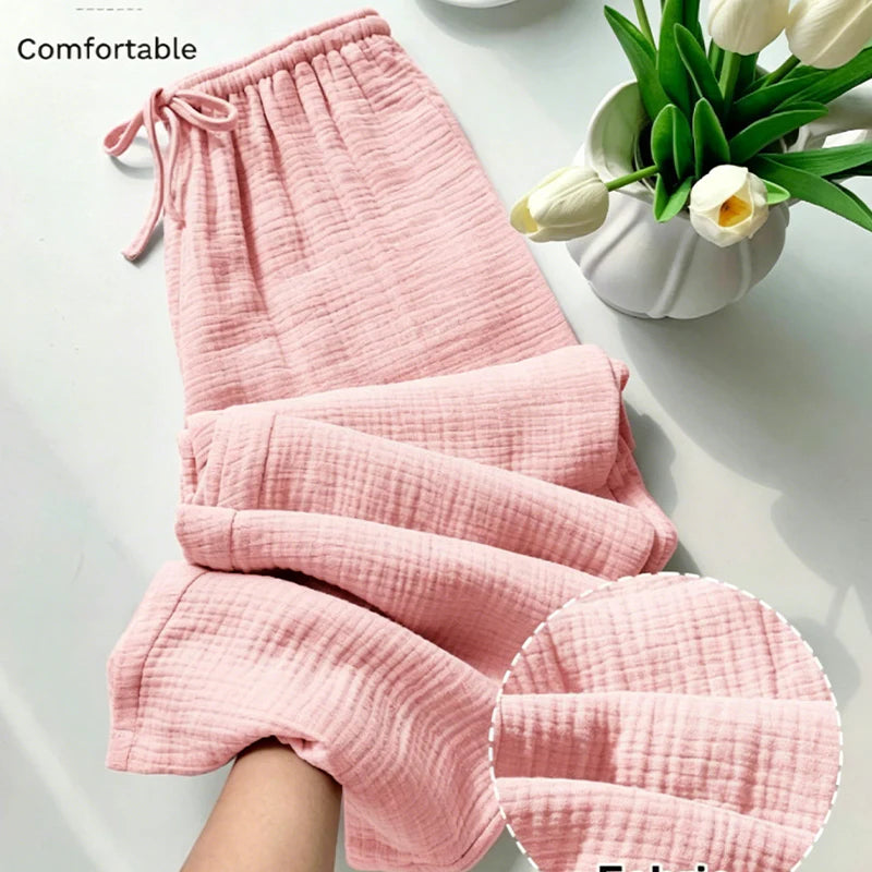 Women’s Crinkle Cotton Lounge Trousers