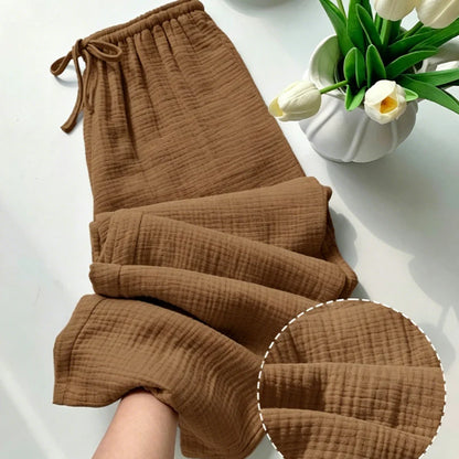 Women’s Crinkle Cotton Lounge Trousers