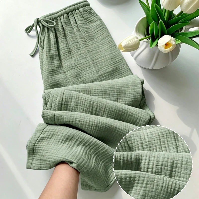 Women’s Crinkle Cotton Lounge Trousers