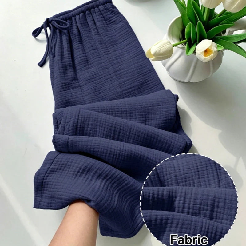 Women’s Crinkle Cotton Lounge Trousers