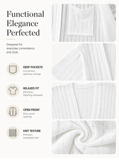 Women's Open-Front Lightweight Knit Cardigan