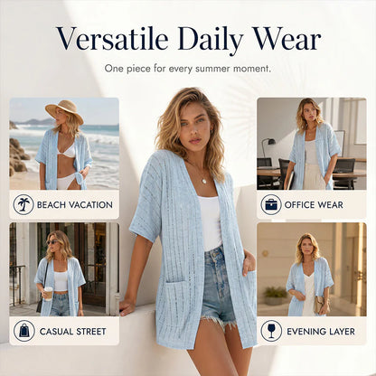 Women's Open-Front Lightweight Knit Cardigan