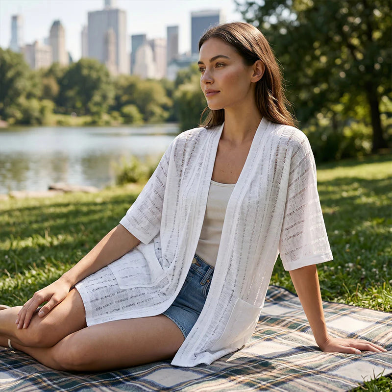 Women's Open-Front Lightweight Knit Cardigan
