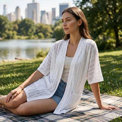 Women's Open-Front Lightweight Knit Cardigan