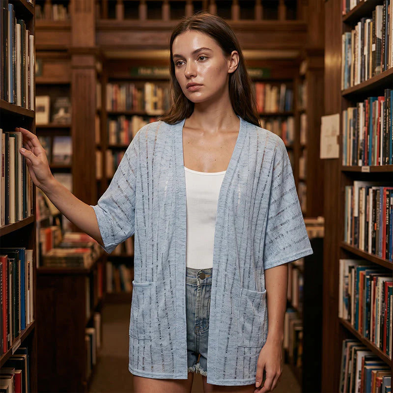 Women's Open-Front Lightweight Knit Cardigan