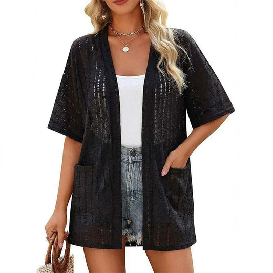 Women's Open-Front Lightweight Knit Cardigan