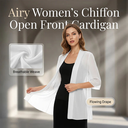 Women’s Open-Front Chiffon Cardigan