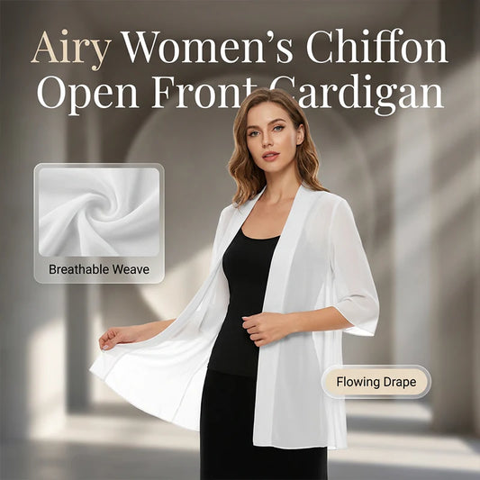 Women’s Open-Front Chiffon Cardigan