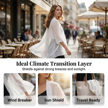 Women’s Open-Front Chiffon Cardigan