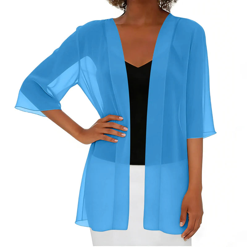 Women’s Open-Front Chiffon Cardigan