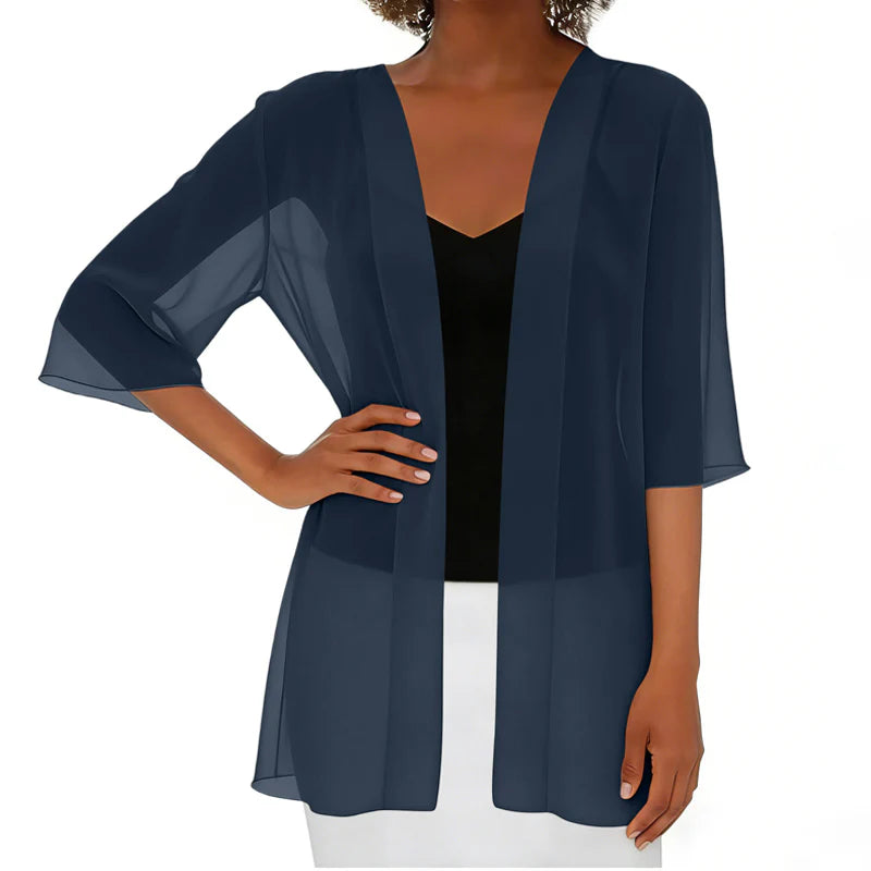 Women’s Open-Front Chiffon Cardigan