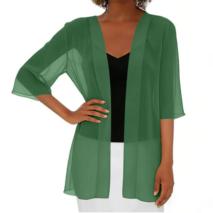 Women’s Open-Front Chiffon Cardigan