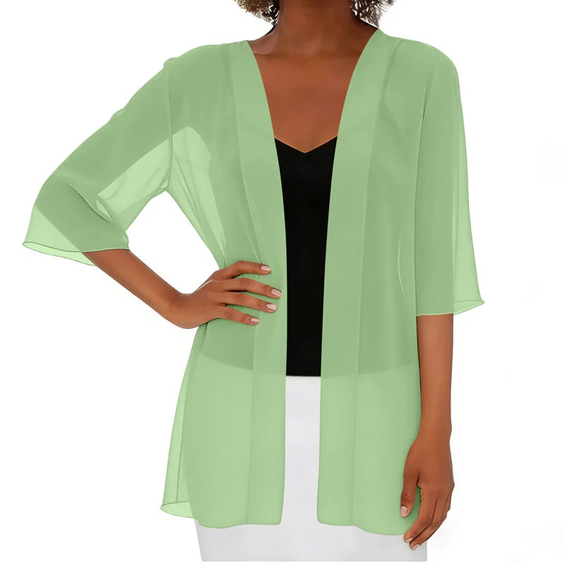 Women’s Open-Front Chiffon Cardigan