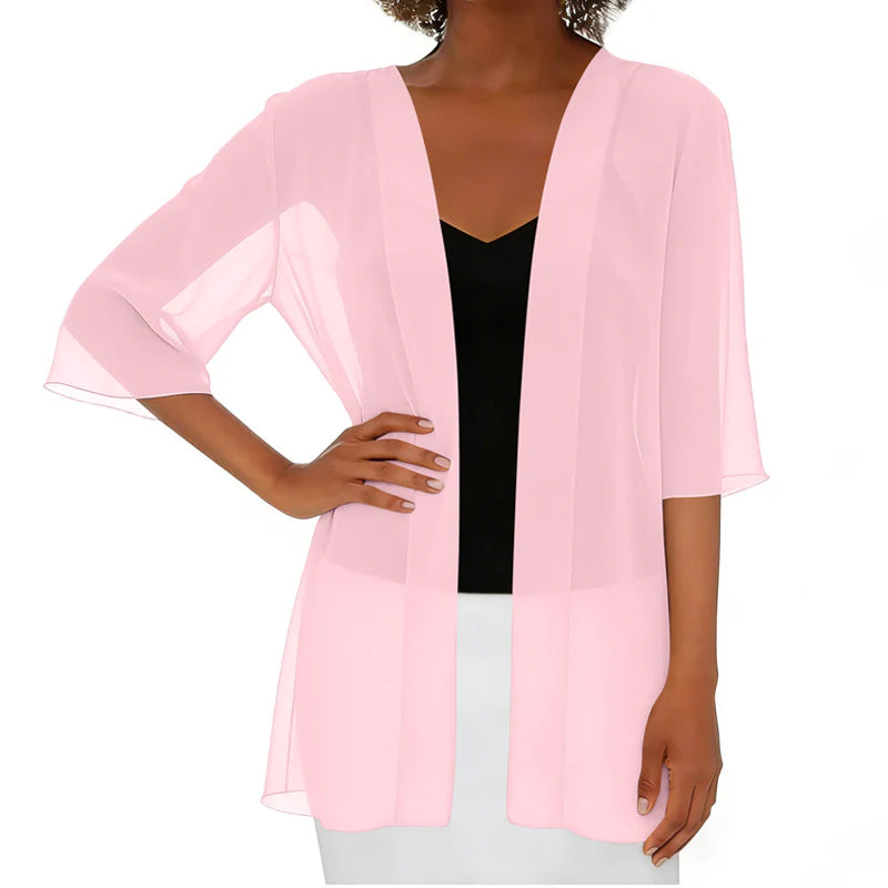 Women’s Open-Front Chiffon Cardigan