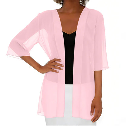 Women’s Open-Front Chiffon Cardigan