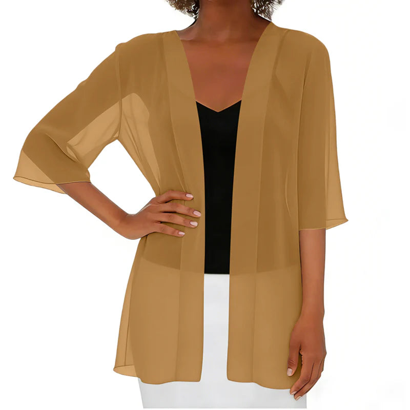 Women’s Open-Front Chiffon Cardigan