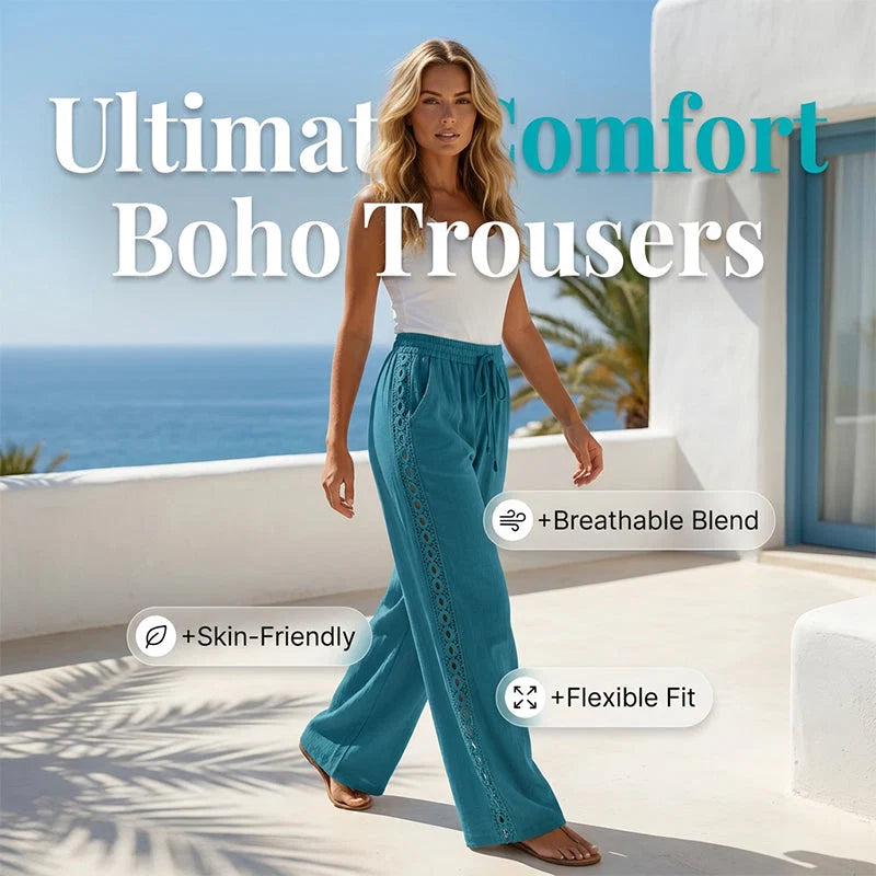 Women’s Lace-Trim Straight Leg Trousers