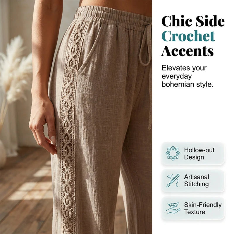 Women’s Lace-Trim Straight Leg Trousers