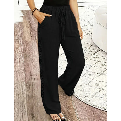 Women’s Lace-Trim Straight Leg Trousers