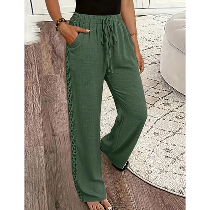 Women’s Lace-Trim Straight Leg Trousers