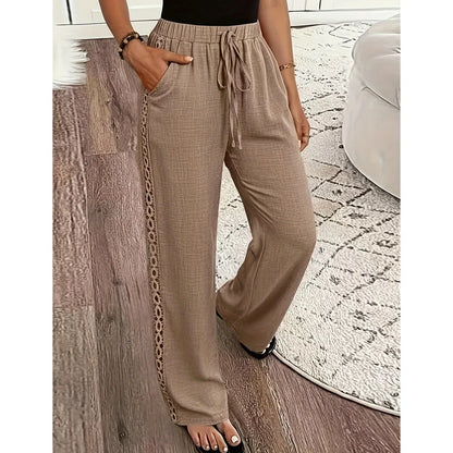 Women’s Lace-Trim Straight Leg Trousers