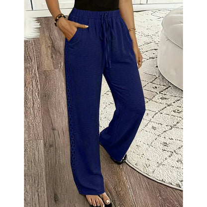 Women’s Lace-Trim Straight Leg Trousers