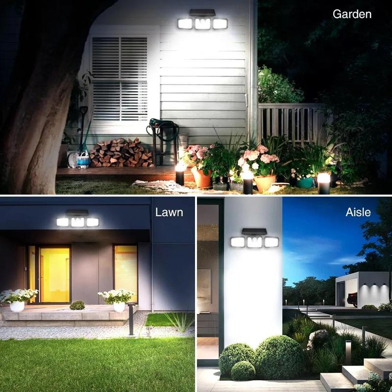 Solar Triple-Head Motion Sensor Wall Light