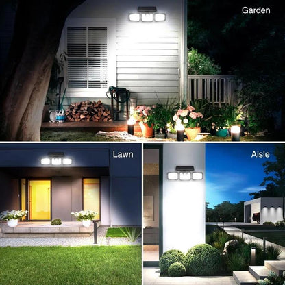Solar Triple-Head Motion Sensor Wall Light