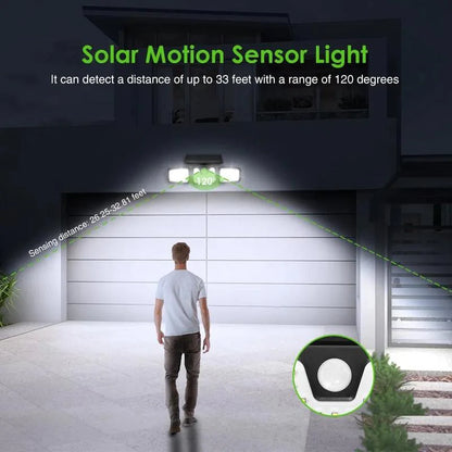 Solar Triple-Head Motion Sensor Wall Light