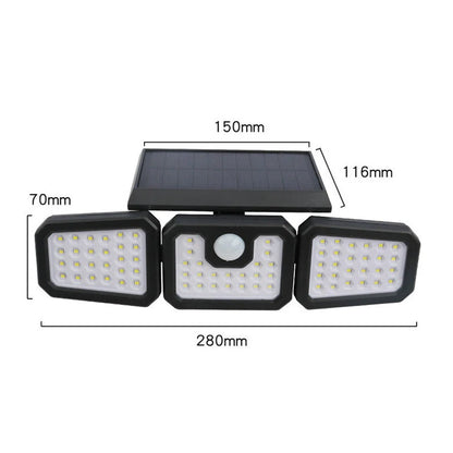 Solar Triple-Head Motion Sensor Wall Light