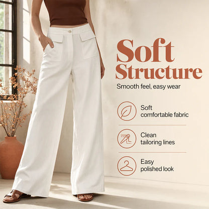 Women’s Cotton and Linen Wide-Leg Trousers