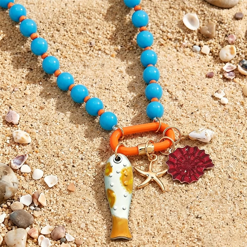 Women's Coastal Charm Beaded Necklace