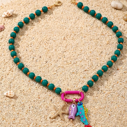 Women's Coastal Charm Beaded Necklace