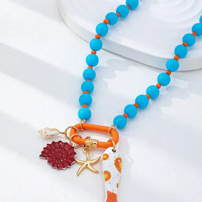 Women's Coastal Charm Beaded Necklace
