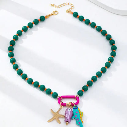 Women's Coastal Charm Beaded Necklace