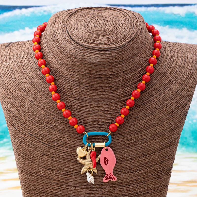 Women's Coastal Charm Beaded Necklace