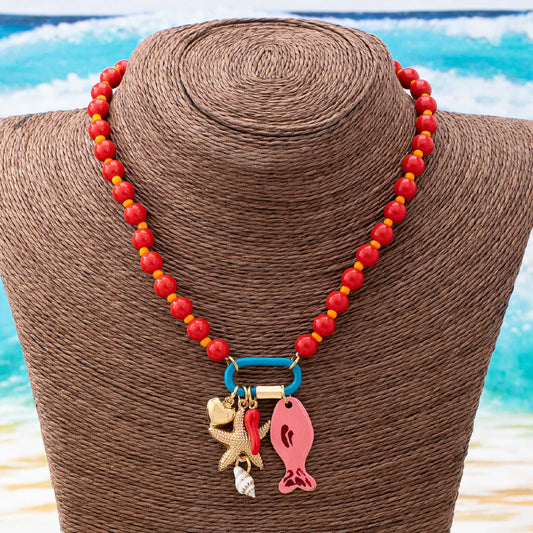 Women's Coastal Charm Beaded Necklace