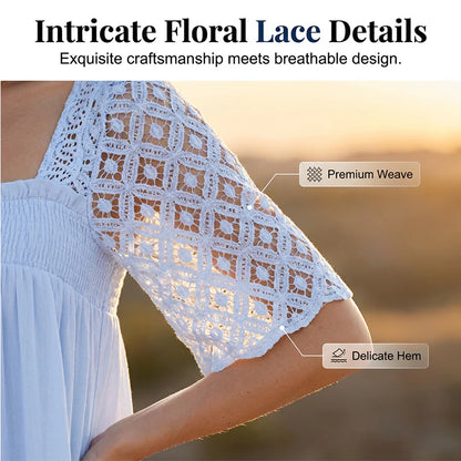 Women’s Lace Sleeve Smocked Dress