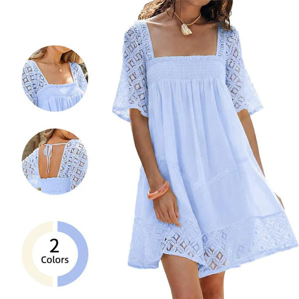 Women’s Lace Sleeve Smocked Dress