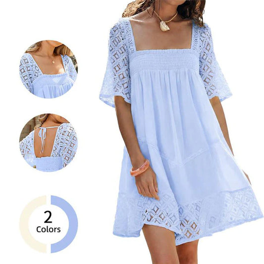 Women’s Lace Sleeve Smocked Dress