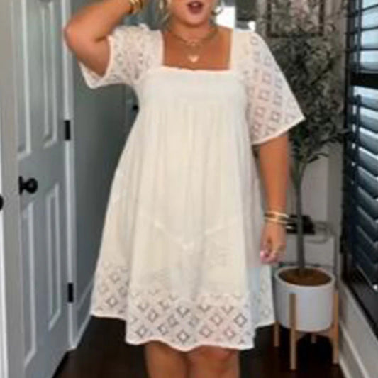 Women’s Lace Sleeve Smocked Dress