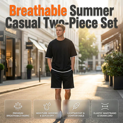 Men’s Contrast Trim T-Shirt and Shorts Set