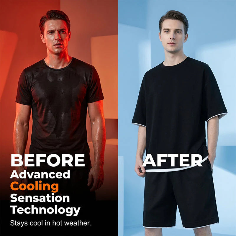 Men’s Contrast Trim T-Shirt and Shorts Set