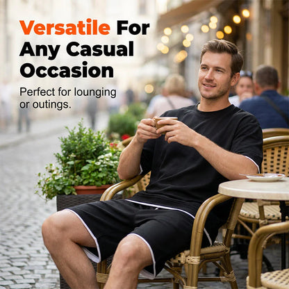 Men’s Contrast Trim T-Shirt and Shorts Set