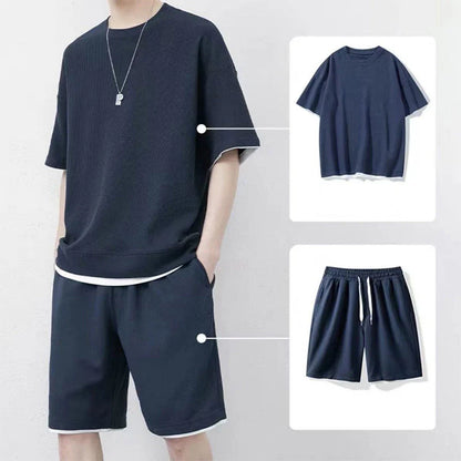 Men’s Contrast Trim T-Shirt and Shorts Set