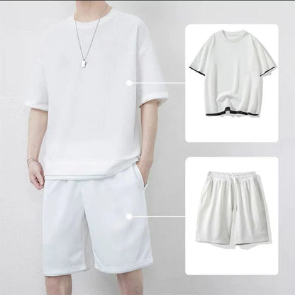 Men’s Contrast Trim T-Shirt and Shorts Set