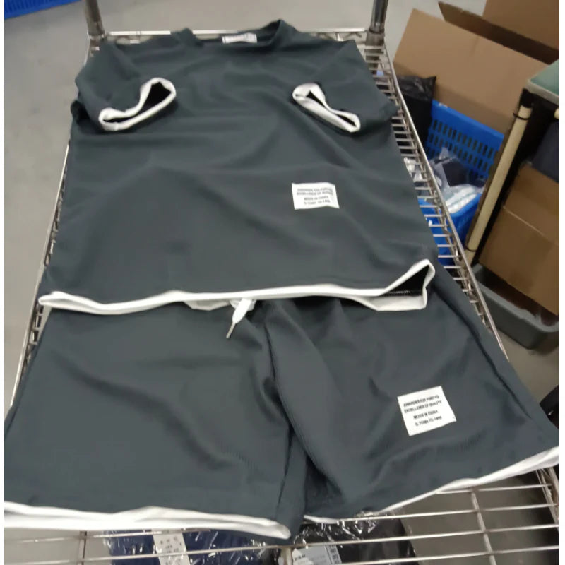 Men’s Contrast Trim T-Shirt and Shorts Set