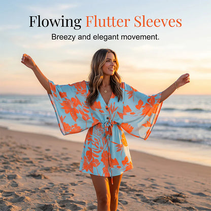 Women’s Floral Drawstring Mini Dress